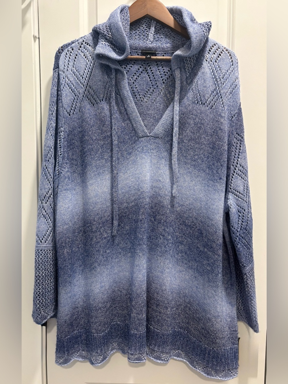 Torrid Indigo Space Dye Hooded Sweater Size 3X New Without Tags